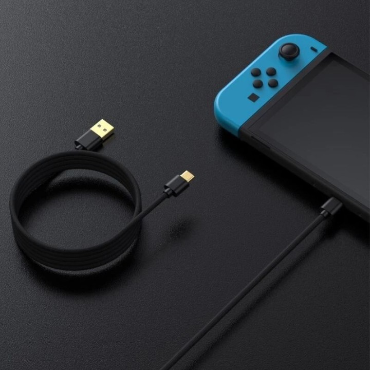 Cable de charge tressé USB vers USB-C/Type C 3 mètres pour PlayStation 5 / Nintendo Switch et autres DOBE TP5-3585 noir