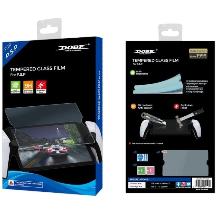 Films de protection verre trempé pour portable PlayStation 5 / PS5 Streaming DOBE TP5-3576 (lot de 2)