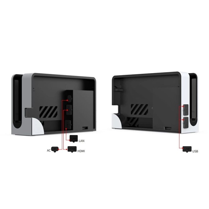 Kit anti-poussière & protections complètes pour Nintendo Switch DOBE TNS-2122 noir