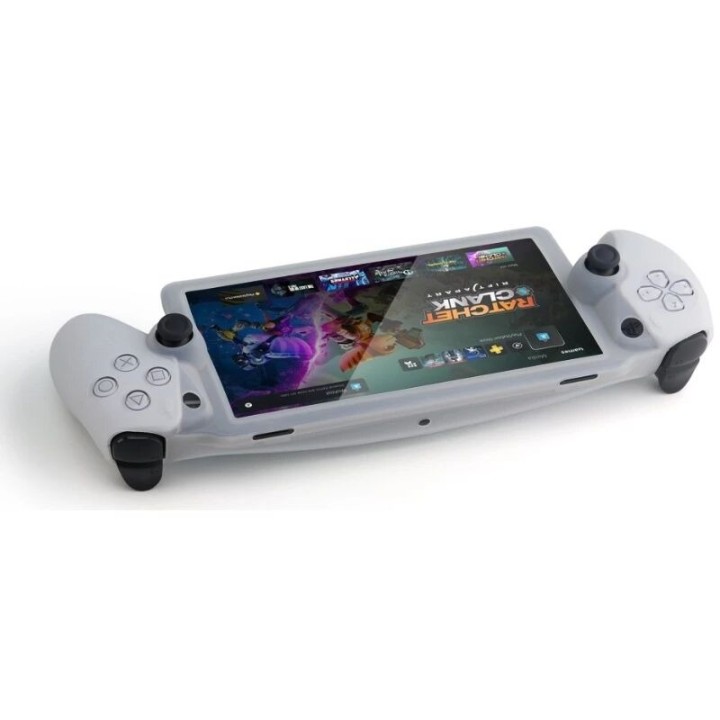 Housse-coque silicone pour PlayStation 5 / PS5 Portal DOBE TP5-3586 blanc mat/rouge transparent/bleu transparent
