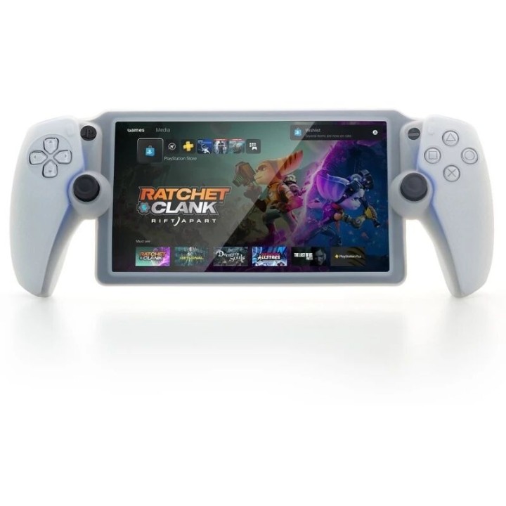 Housse-coque silicone pour PlayStation 5 / PS5 Portal DOBE TP5-3586 blanc mat/rouge transparent/bleu transparent
