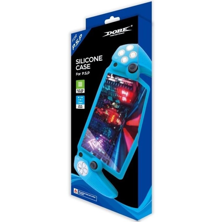 Housse-coque silicone pour PlayStation 5 / PS5 Portal DOBE TP5-3586 blanc mat/rouge transparent/bleu transparent