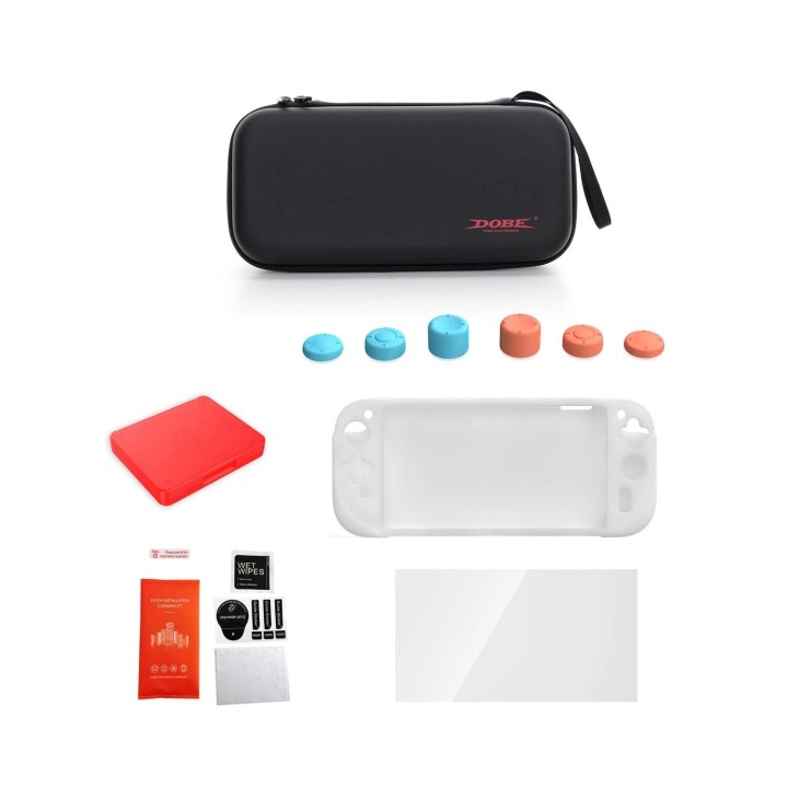 Kit de protection 10pcs housse et film, pochette de rangement et protection manettes pour Nintendo Switch 2 DOBE TNS-5111 noir