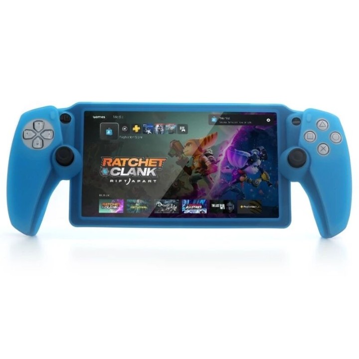 Housse-coque silicone pour PlayStation 5 / PS5 Portal DOBE TP5-3586 blanc mat/rouge transparent/bleu transparent