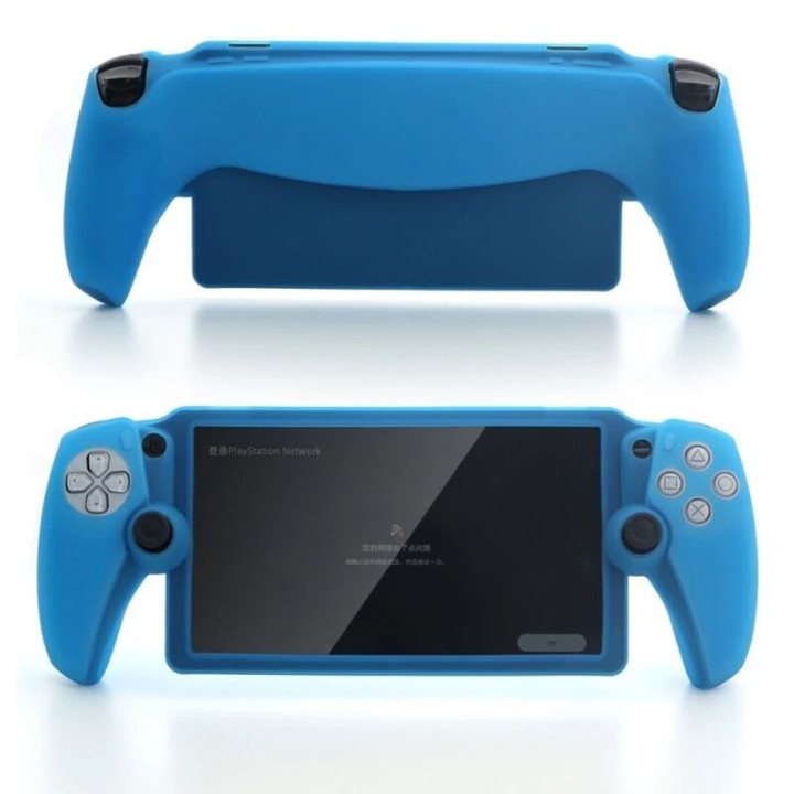 Housse-coque silicone pour PlayStation 5 / PS5 Portal DOBE TP5-3586 blanc mat/rouge transparent/bleu transparent