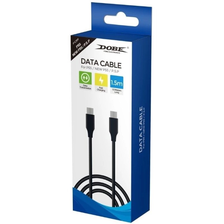 Cable USB-C vers USB-C/Type C 1,5 m pour PlayStation 5 / PS5 et autres DOBE TP5-35102 noir