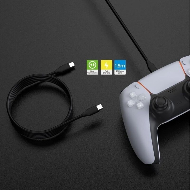 Cable USB-C vers USB-C/Type C 1,5 m pour PlayStation 5 / PS5 et autres DOBE TP5-35102 noir