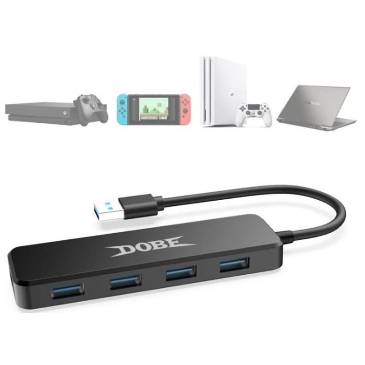 Hub USB 3.0 haute vitesse 4 ports pour Xbox Series X / PlayStation 5 / PS5 et autres DOBE TY-0805 noir