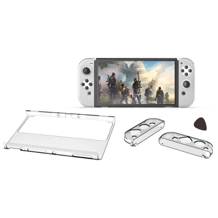 Kit de protection antichocs & anti-rayures pour Nintendo Switch OLED DOBE TNS-1133B transparent