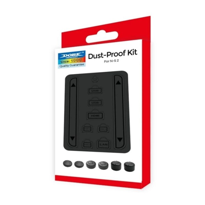 Kit de bouchons anti-poussière pour Nintendo Switch 2 DOBE TNS-5165 noir