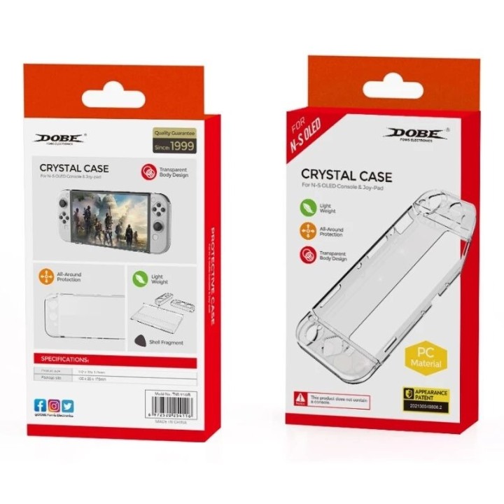 Kit de protection antichocs & anti-rayures pour Nintendo Switch OLED DOBE TNS-1133B transparent