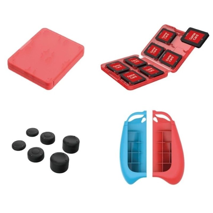 Kit d'accessoires 12 pcs protection, rangement et support manette pour Nintendo Switch DOBE TNS-0162
