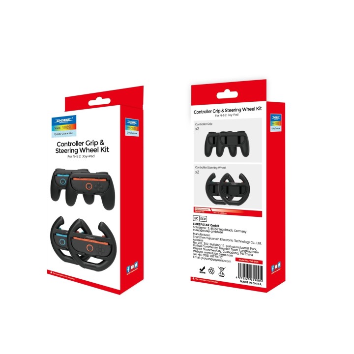 Kit Grip 4 pcs vanettes et volants pour Nintendo Switch 2 DOBE TNS-5109 noir