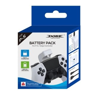 Power Bank (Batterie Externe) à clip arrière 1600 mAh pour manette PlayStation 5 / PS5 / manette Elite DOBE TP5-3503 blanc