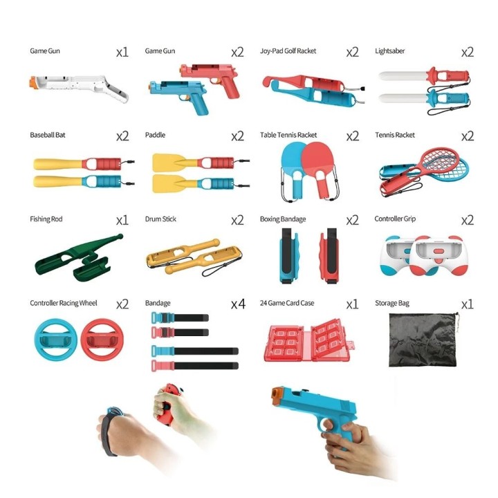 Kit d'accessoires sportifs 30 pcs pour Nintendo Switch DOBE TNS-2169