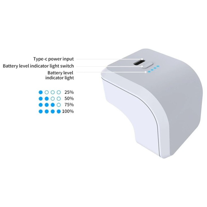 Power Bank (Batterie Externe) à clip arrière 1600 mAh pour manette PlayStation 5 / PS5 / manette Elite DOBE TP5-3503 blanc