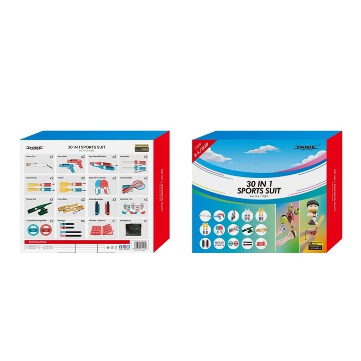 Kit d'accessoires sportifs 30 pcs pour Nintendo Switch DOBE TNS-2169