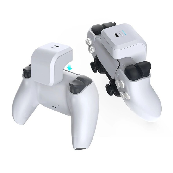 Power Bank (Batterie Externe) à clip arrière 1600 mAh pour manette PlayStation 5 / PS5 / manette Elite DOBE TP5-3503 blanc