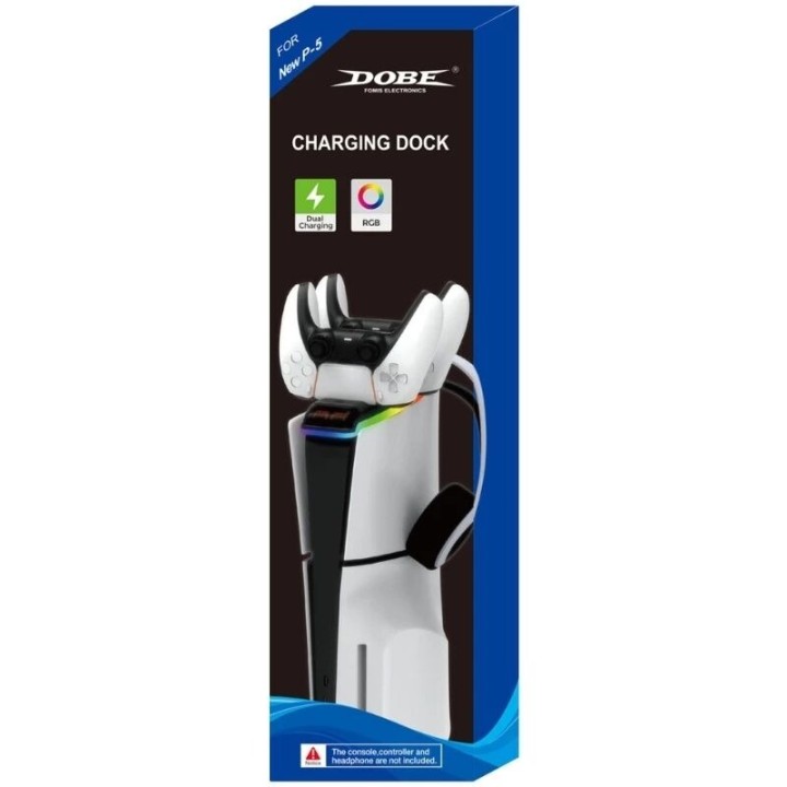 Station de charge pour 2 manettes et support casque PlayStation 5 / PS5 Slim DOBE TP5-3597 noir