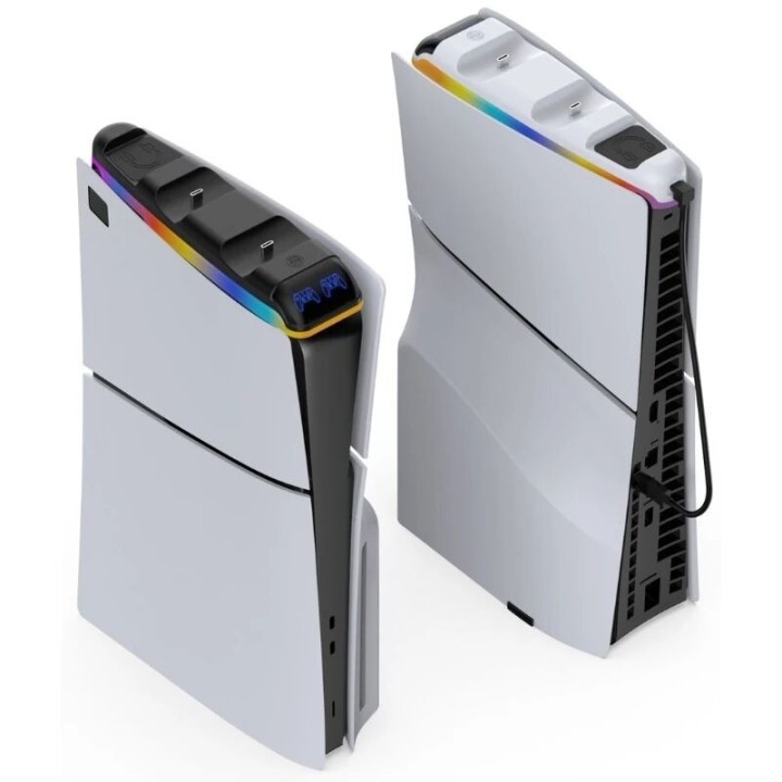 Station de charge pour 2 manettes et support casque PlayStation 5 / PS5 Slim DOBE TP5-3597 noir