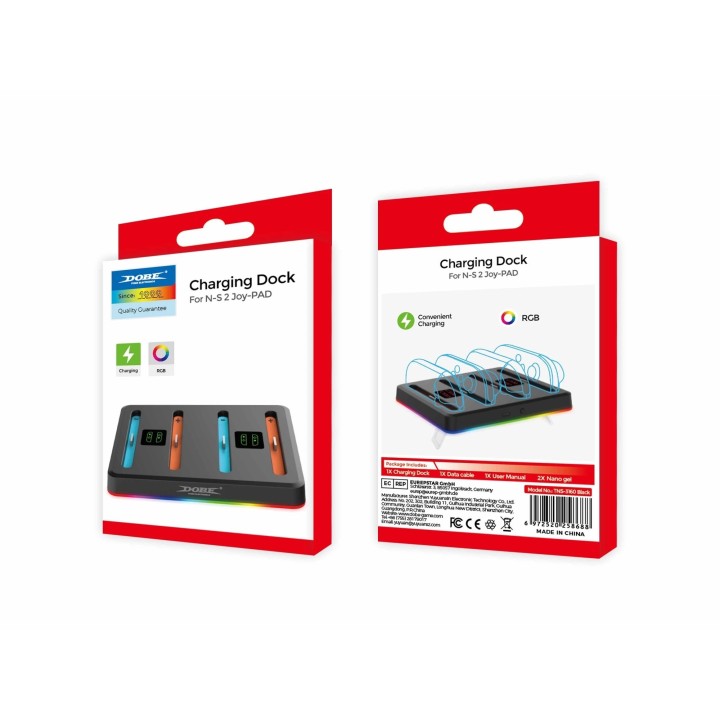 Station de charge pour 4 manettes Joy-Con Nintendo Switch 2 DOBE TNS-3160 noir