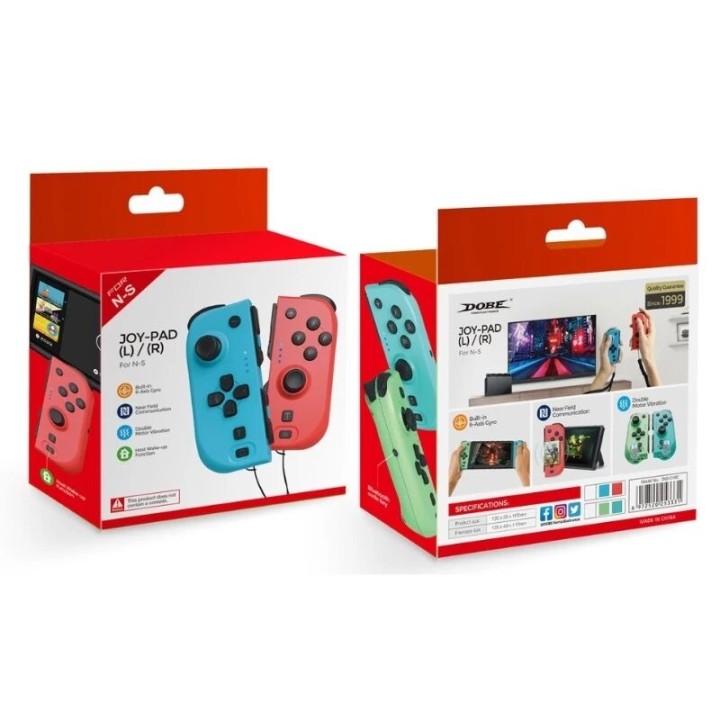 Manettes Joy-Con (L/R) pour Nintendo Switch DOBE TNS-0163 rouge/bleu
