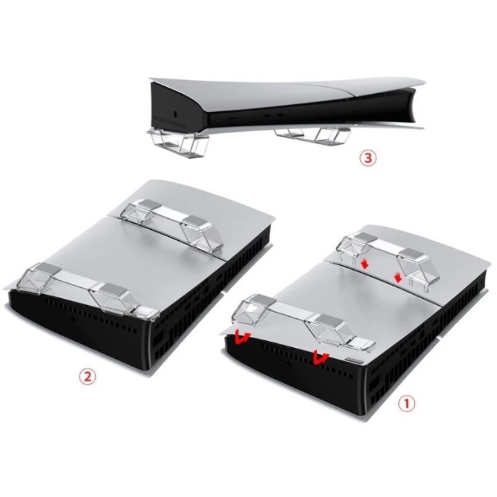 Support à l'horizontal pour PlayStation 5 / PS5 Slim DOBE TP5-3582 transparent