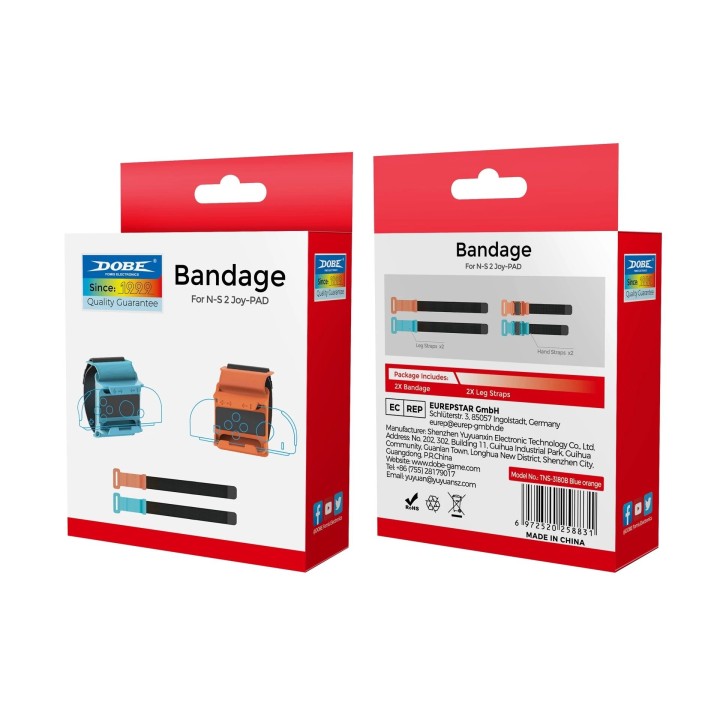 Sangles de poignet pour Nintendo Switch 2 DOBE TNS-3180B (lot de 2)