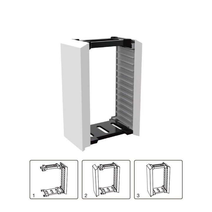 Support de rangement 12 niveaux pour boite de jeux PlayStation 5 / PS5 DOBE TP5-0520 blanc