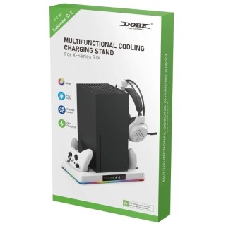 Support, station multifonction de refroidissement, de charge mannette pour Xbox Serie S / Serie X DOBE TYX-3615 noir/blanc