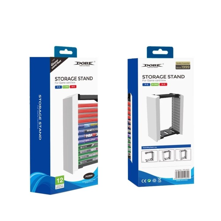 Support de rangement 12 niveaux pour boite de jeux PlayStation 5 / PS5 DOBE TP5-0520 blanc