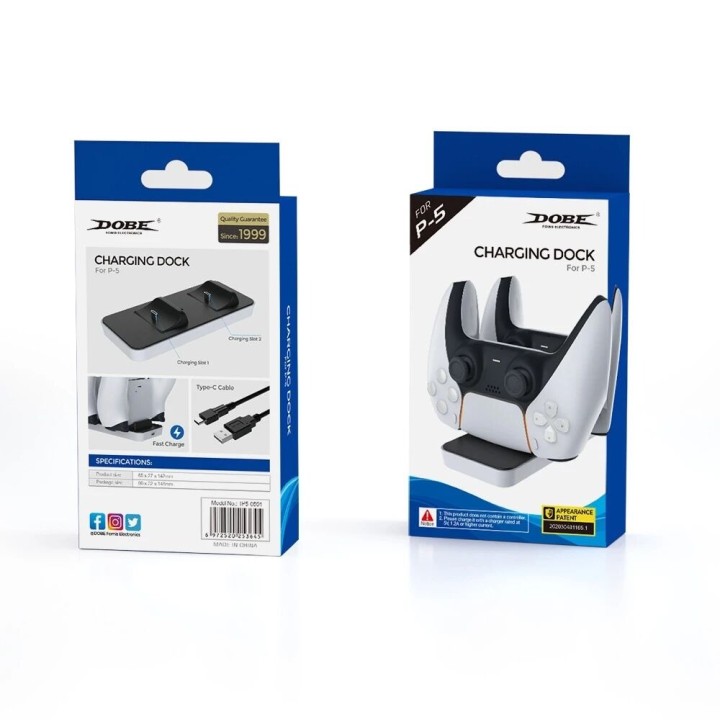 Station de charge pour 2 manettes PlayStation 5 / PS5 DOBE TP5-0591