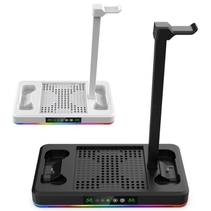 Support, station multifonction de refroidissement, de charge mannette pour Xbox Serie S / Serie X DOBE TYX-3615 noir/blanc