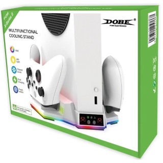 Support et station de charge pour Xbox Serie S / Series X et 2 manettes DOBE TYX-3612 blanc