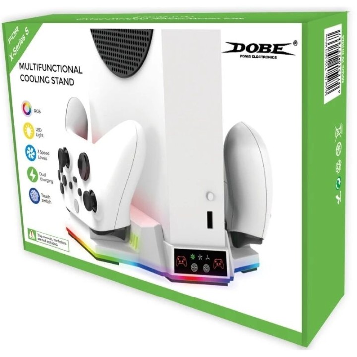 Support et station de charge pour Xbox Serie S / Series X et 2 manettes DOBE TYX-3612 blanc