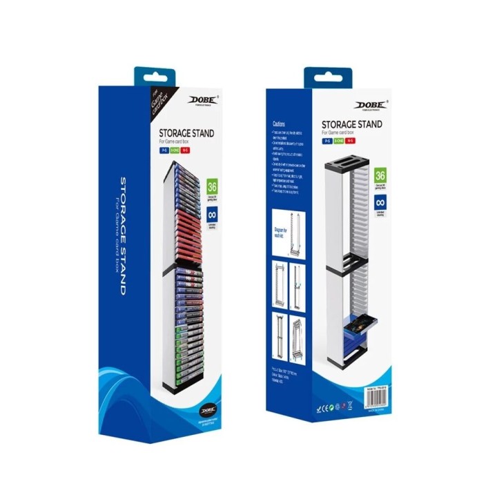 Support de rangement 36 niveaux pour boite de jeux PlayStation 5 / PS5 DOBE TP5-0519 blanc
