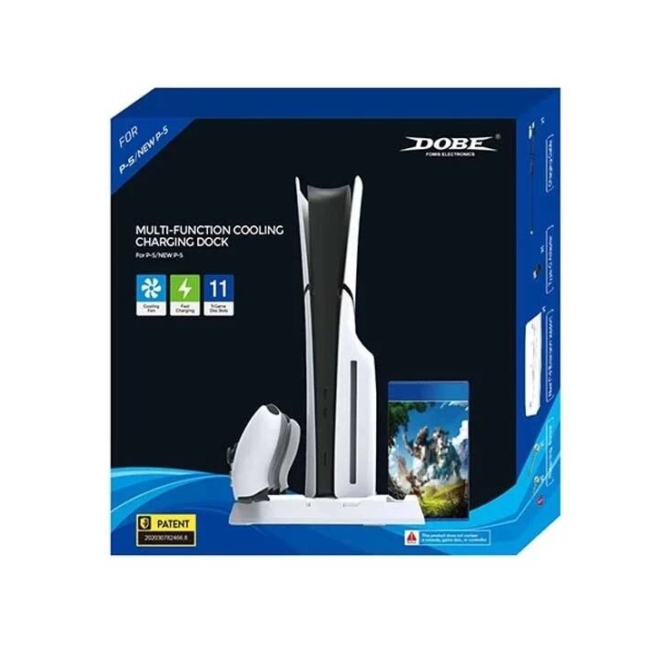Support, station multifonction de refroidissement, de charge mannette et rangement jeux pour PlayStation 5 / PS5 / PS5 Slim / PS