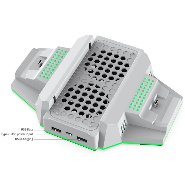 Support et station de charge pour Xbox Serie S / Series X et 2 manettes DOBE TYX-3612 blanc