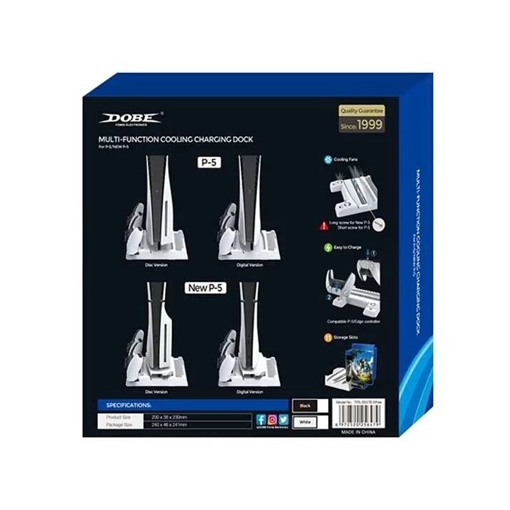 Support, station multifonction de refroidissement, de charge mannette et rangement jeux pour PlayStation 5 / PS5 / PS5 Slim / PS