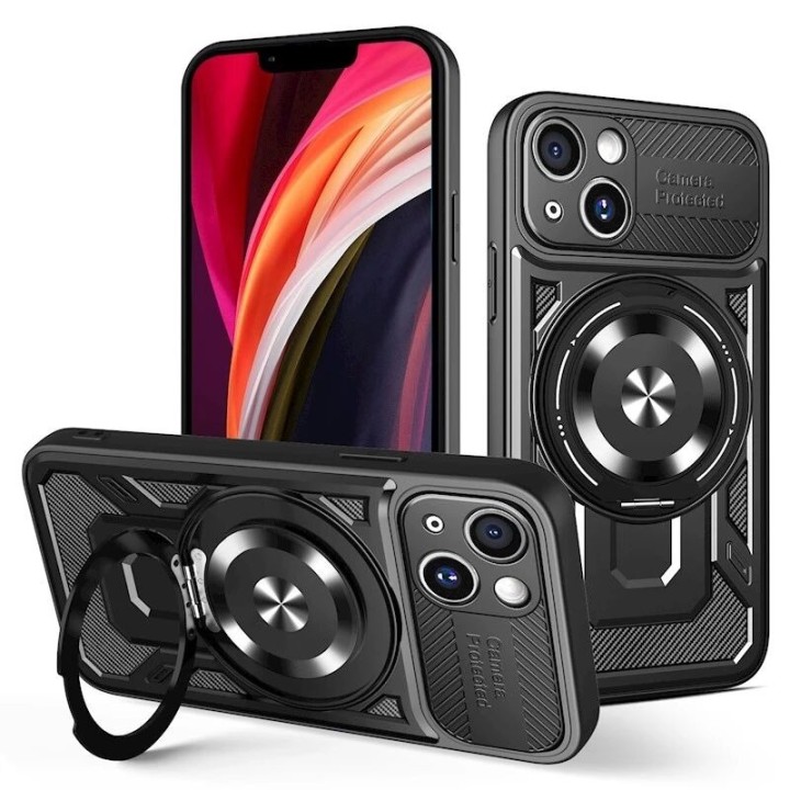 Coque ARMOR RING 360° MAG iPhone 14 - iPhone 13 noir