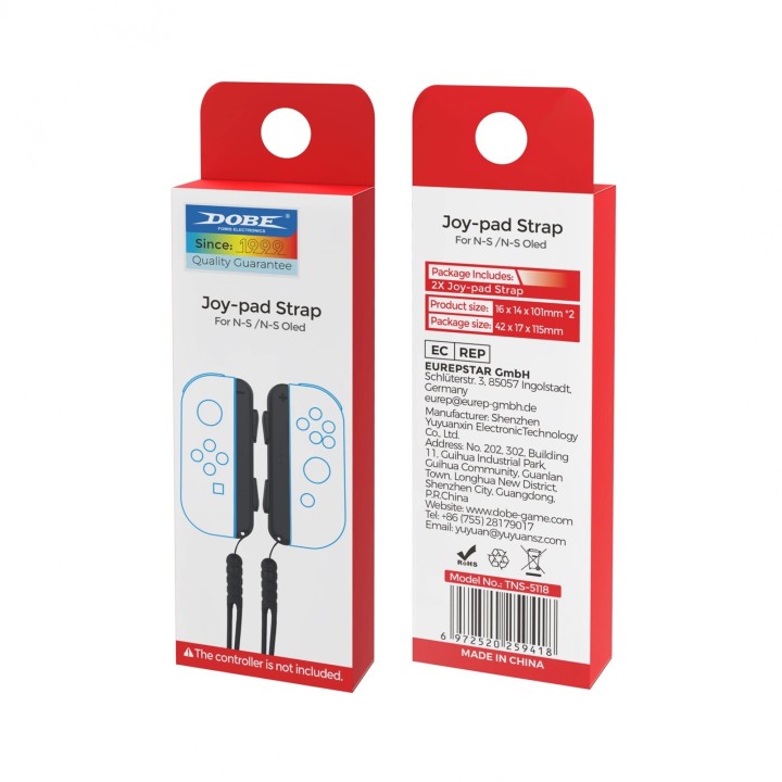 Sangles pour manettes de Nintendo Switch / Switch OLED DOBE TNS-5118 (lot de 2) noir