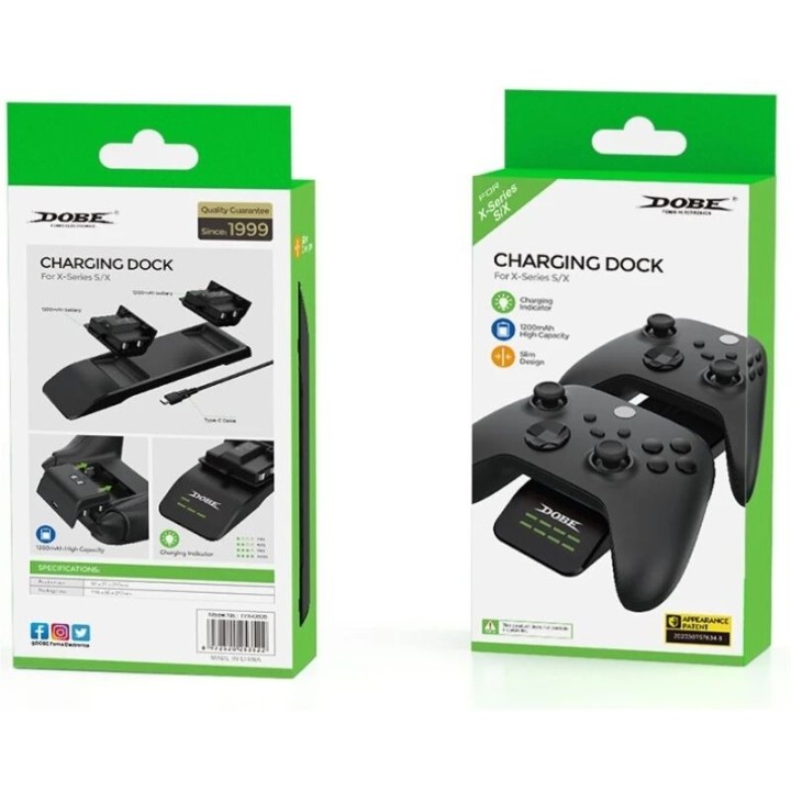 Station de charge pour 2 manettes Xbox Series One / Serie S / Serie X DOBE TYX-0606 noir