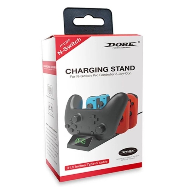 Station de charge pour 4 manettes Joy-Con et 1 manette Pro Nintendo Switch DOBE TNS-19017 noir