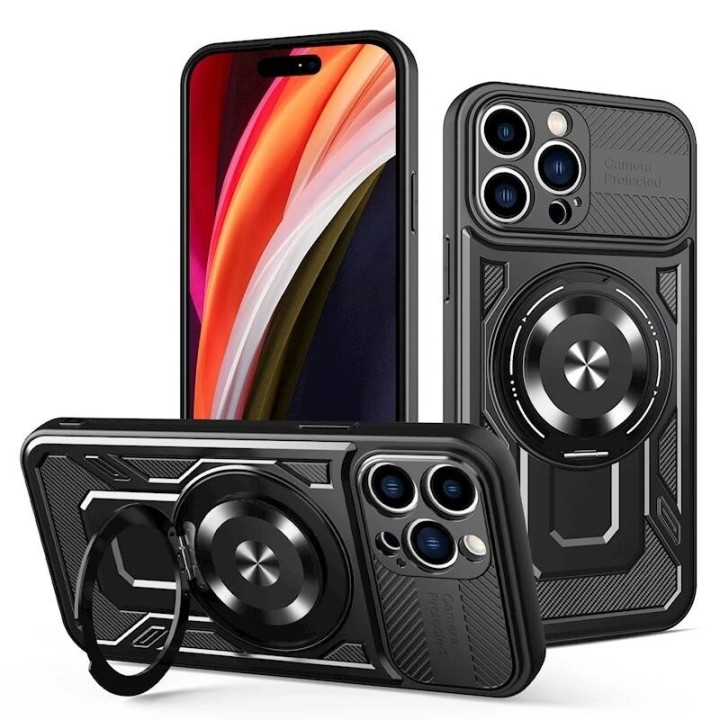Coque ARMOR RING 360° MAG iPhone 16 Pro Max noir