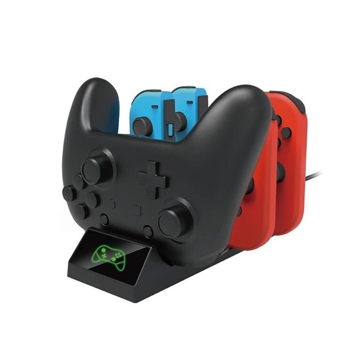 Station de charge pour 4 manettes Joy-Con et 1 manette Pro Nintendo Switch DOBE TNS-19017 noir
