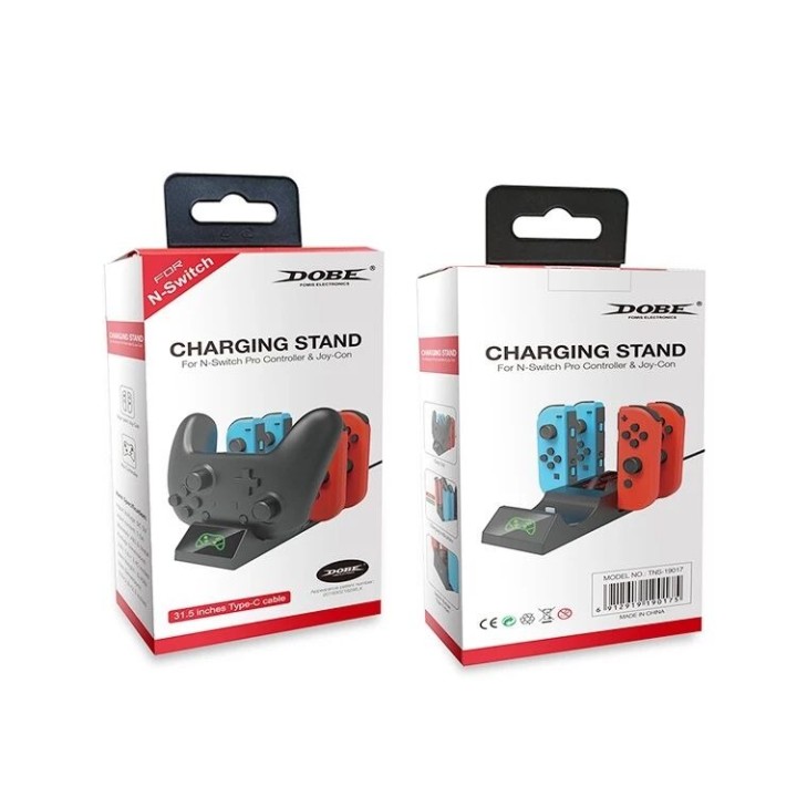 Station de charge pour 4 manettes Joy-Con et 1 manette Pro Nintendo Switch DOBE TNS-19017 noir