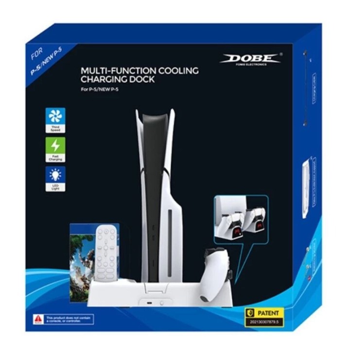 Support, station multifonction de refroidissement, de charge mannette et rangement jeux pour PlayStation 5 / PS5 / PS5 Slim / PS