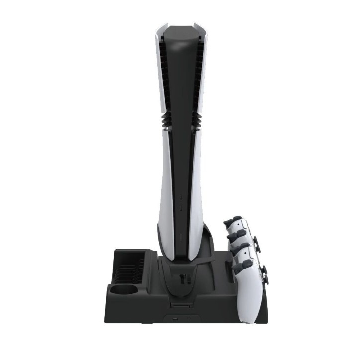 Support, station multifonction de refroidissement, de charge mannette et rangement jeux pour PlayStation 5 / PS5 / PS5 Slim / PS