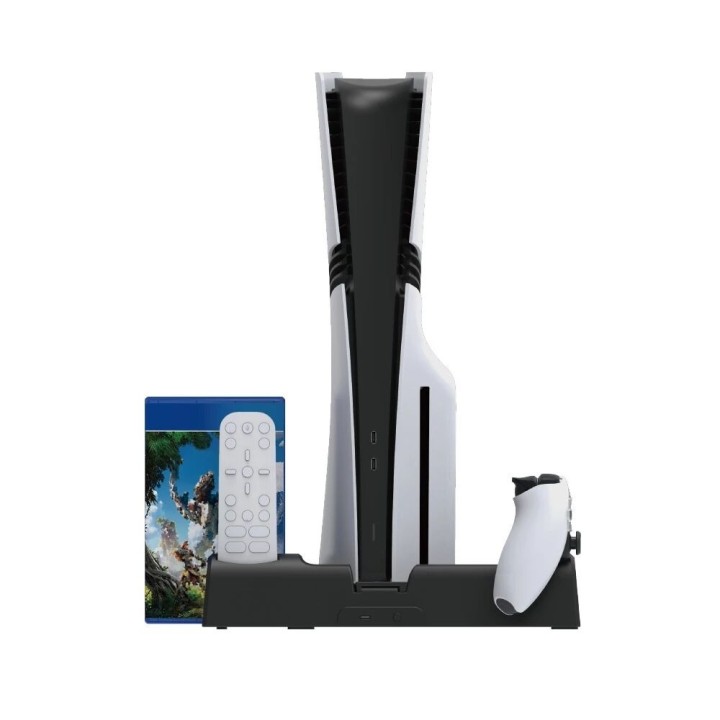 Support, station multifonction de refroidissement, de charge mannette et rangement jeux pour PlayStation 5 / PS5 / PS5 Slim / PS