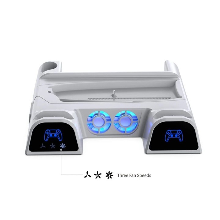 Support, station multifonction de refroidissement, de charge mannette et rangement jeux pour PlayStation 5 / PS5 / PS5 Slim / PS